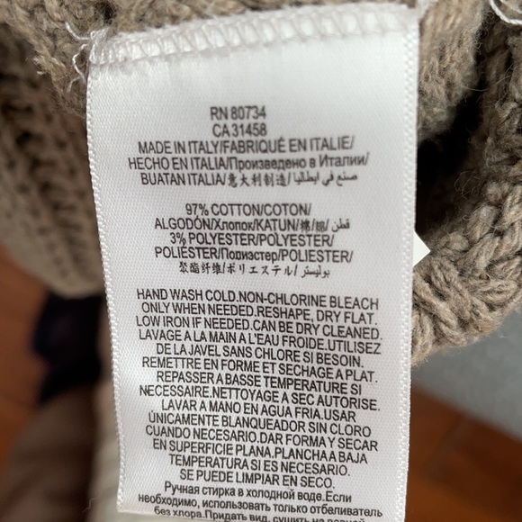 BCBG cotton sweater cold shoulders beige grey - Picture 8 of 8